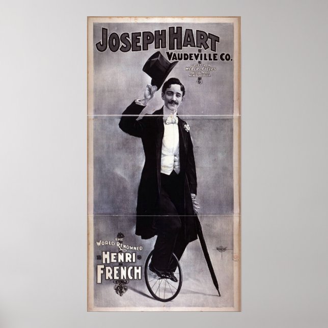 Pôster Joseph Hart Vaudeville, 'Henry French' Retro (Frente)