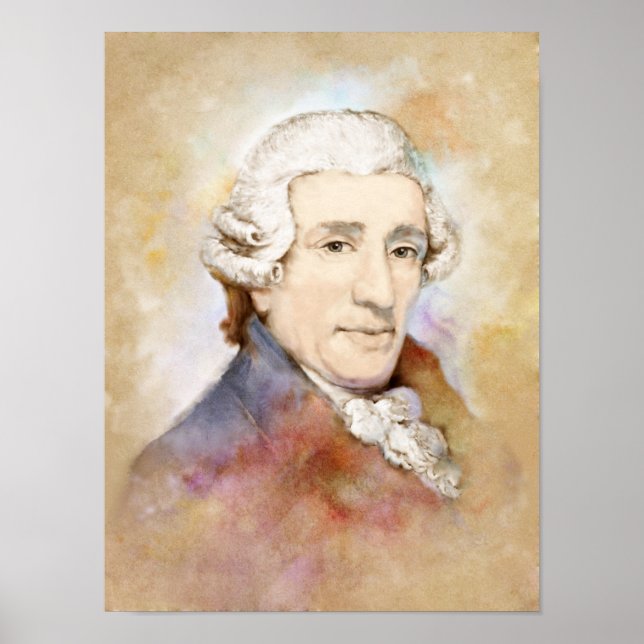 Poster Joseph Haydn Retrait im Aquarell Style (Frente)