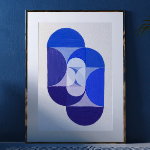Poster Joseph Schillinger Chave Azul. Abstrato geométric