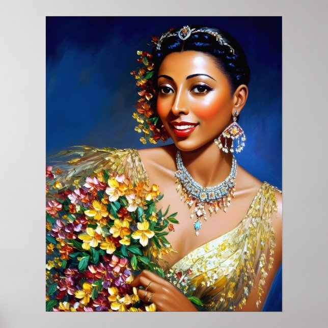 Poster Josephine Baker Floral Art (Frente)