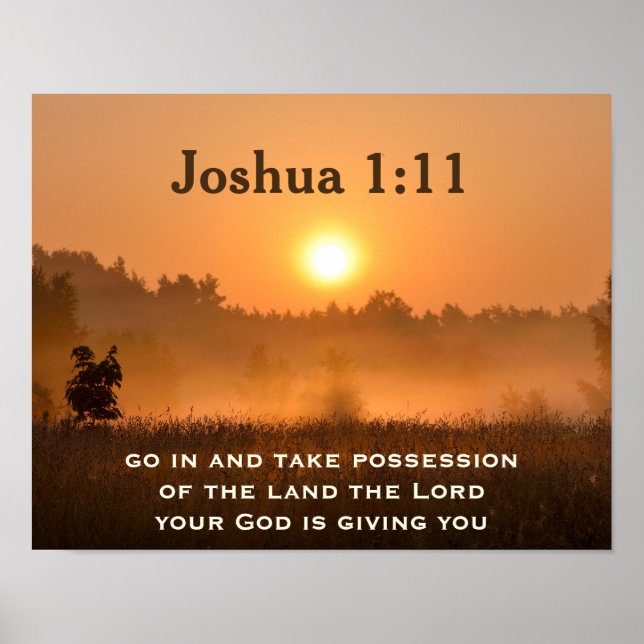 Poster Joshua 1:11 Escritura toma posse da Terra (Frente)