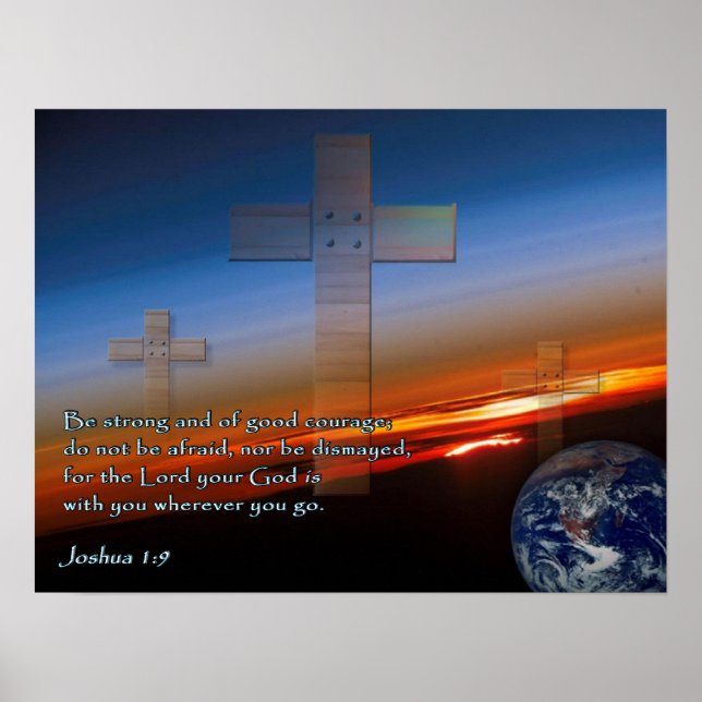 Poster Joshua 1:9 Cruzamentos por Sunset (Frente)