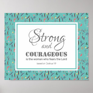 Poster Joshua 1:9   FORTE E CORAJOSA Inspiração