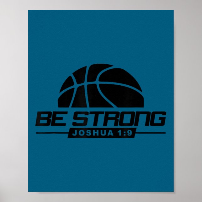 Poster Joshua 1_9-strong &amp; Courageous Basketball Them (Frente)