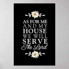 Poster Joshua 24:15 Para mim e minha casa Floral