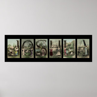 Pôster JOSHUA Alphabet - Letra Name Art