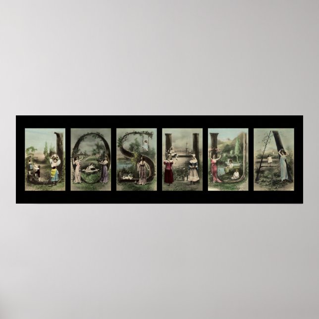 Pôster JOSHUA Alphabet - Letra Name Art (Frente)