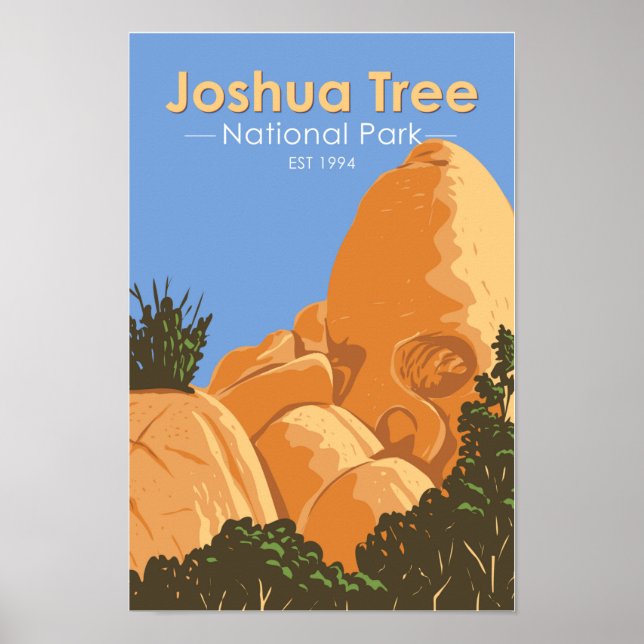 Poster Joshua Tree National Park Skull Rock California (Frente)