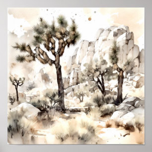Poster Joshua Tree National Park Watercolor