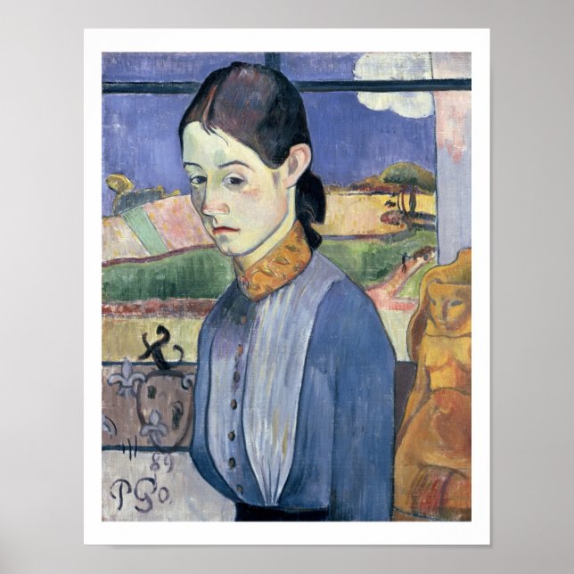 Pôster Jovem bretã, 1889 (óleo na canvas) (Frente)