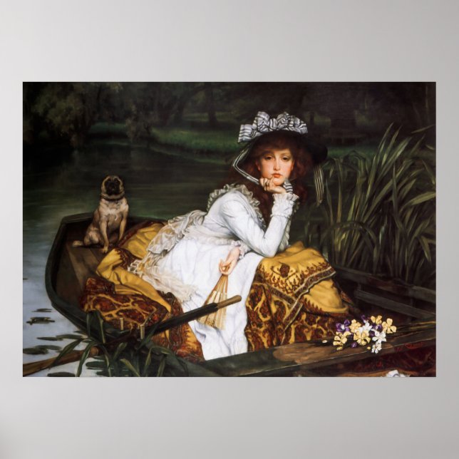 Poster Jovem Dama de Barco por James Tissot (Frente)