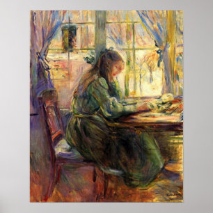 Poster Jovem escrevendo por Berthe Morisot