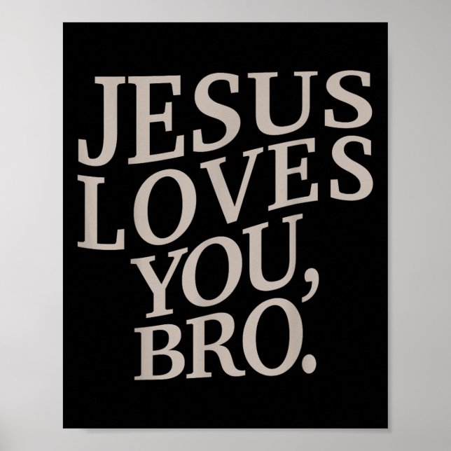 Poster Jovem Jesus Te Ama Bro Crianças Cristãs Engraçadas (Frente)