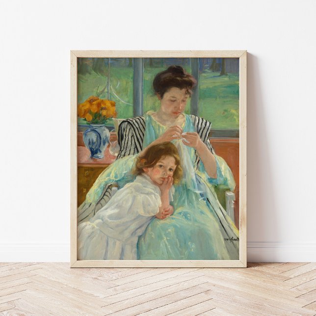 Poster Jovem Mãe Costurando | Mary Cassatt (Criador carregado)