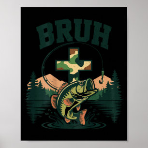 Poster Jovem mano peixe camuflagem pesca de robalo cristã
