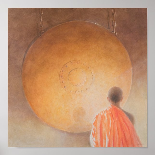 Poster Jovem Monk Budista e Gong Butão 2010 (Frente)