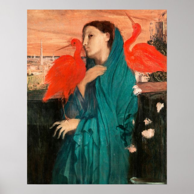 Poster Jovem Mulher com Ibis por Edgar Degas (Frente)