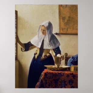 Pôster Jovem mulher com um jarro de água, c.1662