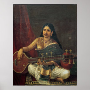 Poster Jovem mulher com um Veena