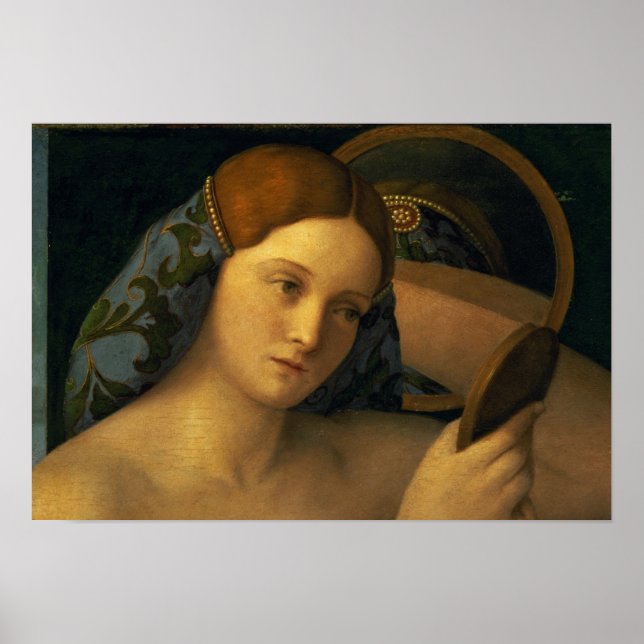 Poster Jovem mulher no seu Toilet (Frente)