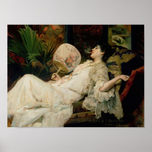 Pôster Jovem mulher que fuma, 1894