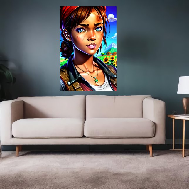 Poster Jovem na fazenda | Arte AI (Criador carregado)