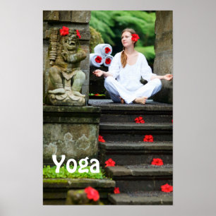 Poster Jovem pratica yoga