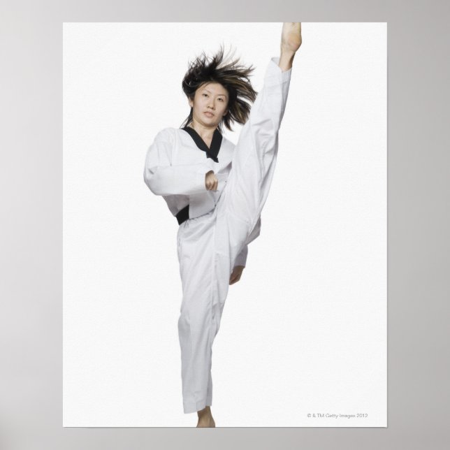 Pôster Jovem praticando chutar (Frente)