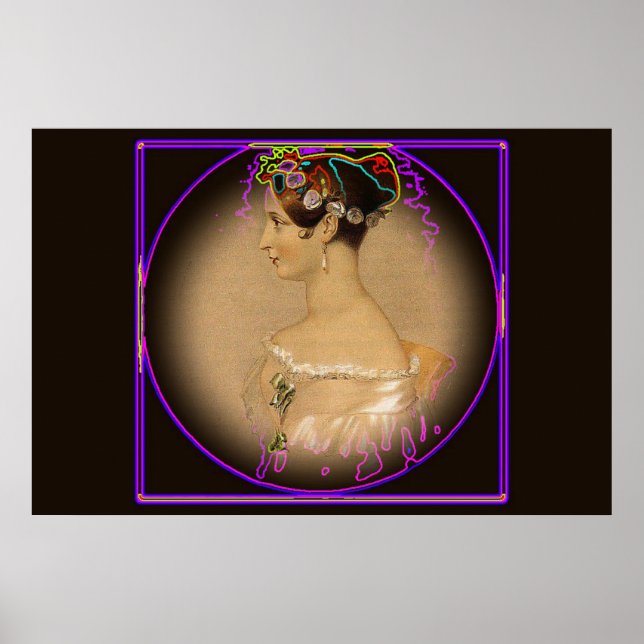 Pôster Jovem Rainha Victoria com fio (Frente)