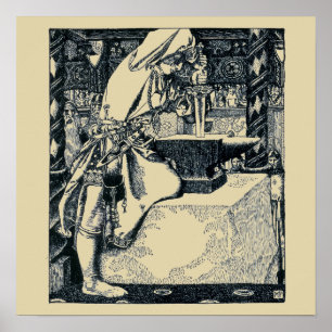 Poster Jovem Rei Artur Antigo por Howard Pyle