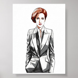 Poster Jovem Ruiva Bela em Fato