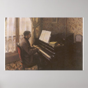 Poster Jovem Tocando Piano por Gustave Caillebotte