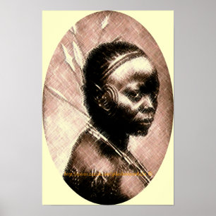 Poster Jovens africanos Yuli Ikelemba Girl-Cross Hatch ar