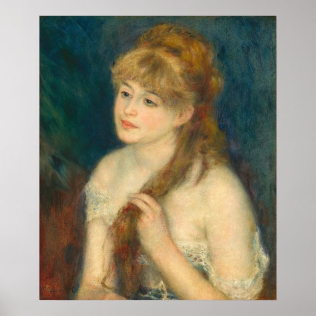 Poster Jovens Braiding - Auguste Renoir Fine Art Pos (Frente)