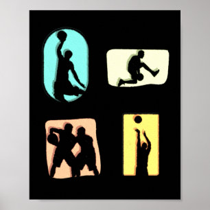 Poster Jovens Jogadores de Basquete Ativas