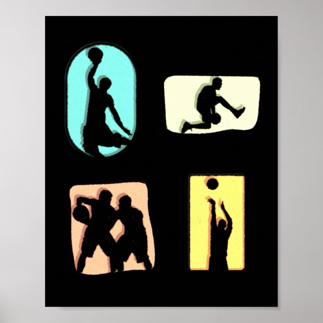 Poster Jovens Jogadores de Basquete Ativas (Frente)