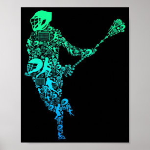Poster Jovens Jovens Jogadores de Lacrosse Meninos