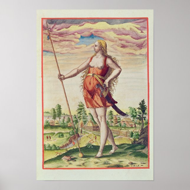 Poster Jovens mulheres de uma tribo vizinha a (Frente)