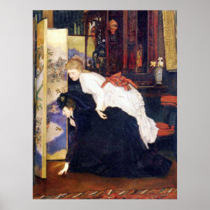 Poster Jovens mulheres olhando objetos japoneses