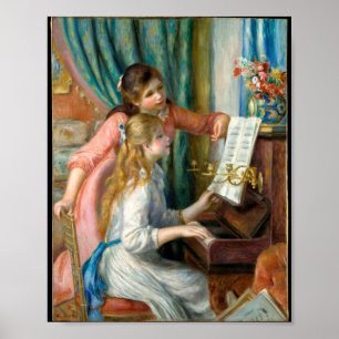 Poster Jovens no piano de Pierre-Auguste Renoir
