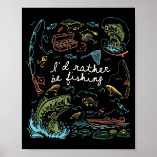 Poster Jovens pescando robalo homens crianças engraçado p