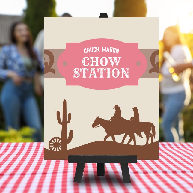 Poster Jovens Rosa Ocidental - Sinal de "Chuck wagon chow (Criador carregado)