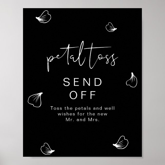 Poster JOVI Black Edgy Casamento Petal Toss Enviando Post (Frente)
