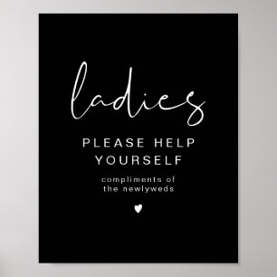 Poster JOVI Black Edgy Lady Bathroom Toiletry