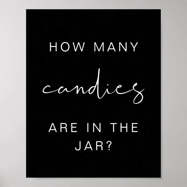 Poster JOVI Black Edgy Quantos Candies Jogo de Chá de fra (Frente)