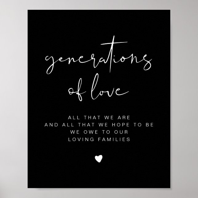 Poster JoVI Edgy Black Generics of Love Wedding Sign (Frente)