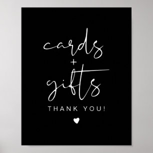 Poster JoVI Edgy Black Modern Cards & Gifts Sinal
