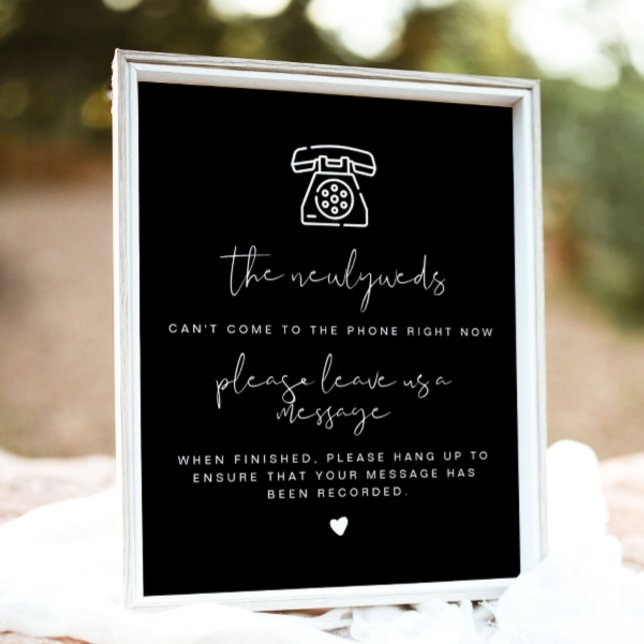 Poster JoVI Edgy Black Modern Telephone Sinal (Criador carregado)