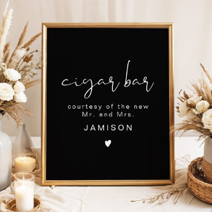 Poster JOVI Edgy Black Modern Wedn Bar Charmoso