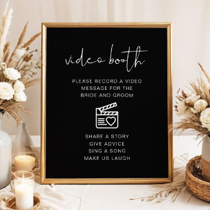 Poster JoVI Edgy Black Wedding Sinal de Booth